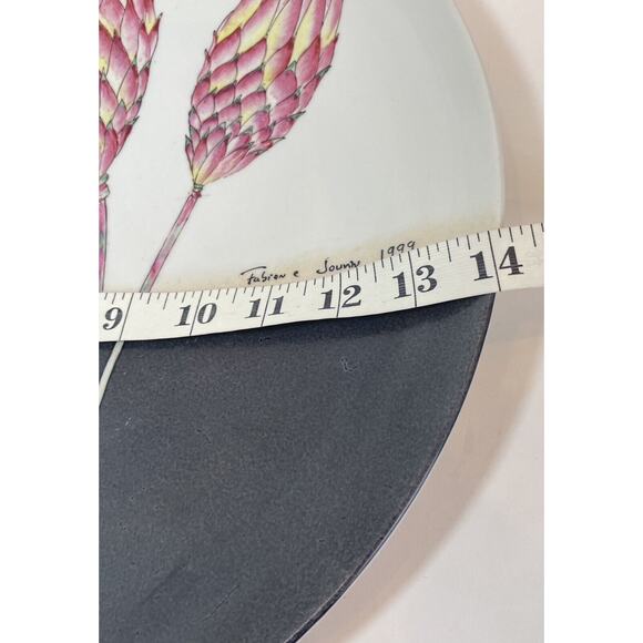 Fabienne Jouvin Paris Large Ceramic Porcelain 14” Platter Floral Butterfly 1999 - Picture 16 of 16